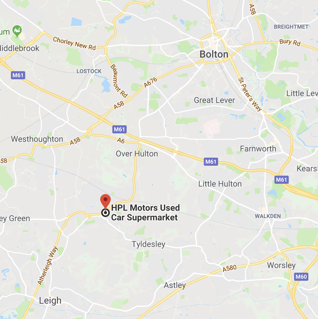 Map showing the location of HPL Motors near Tyldesley