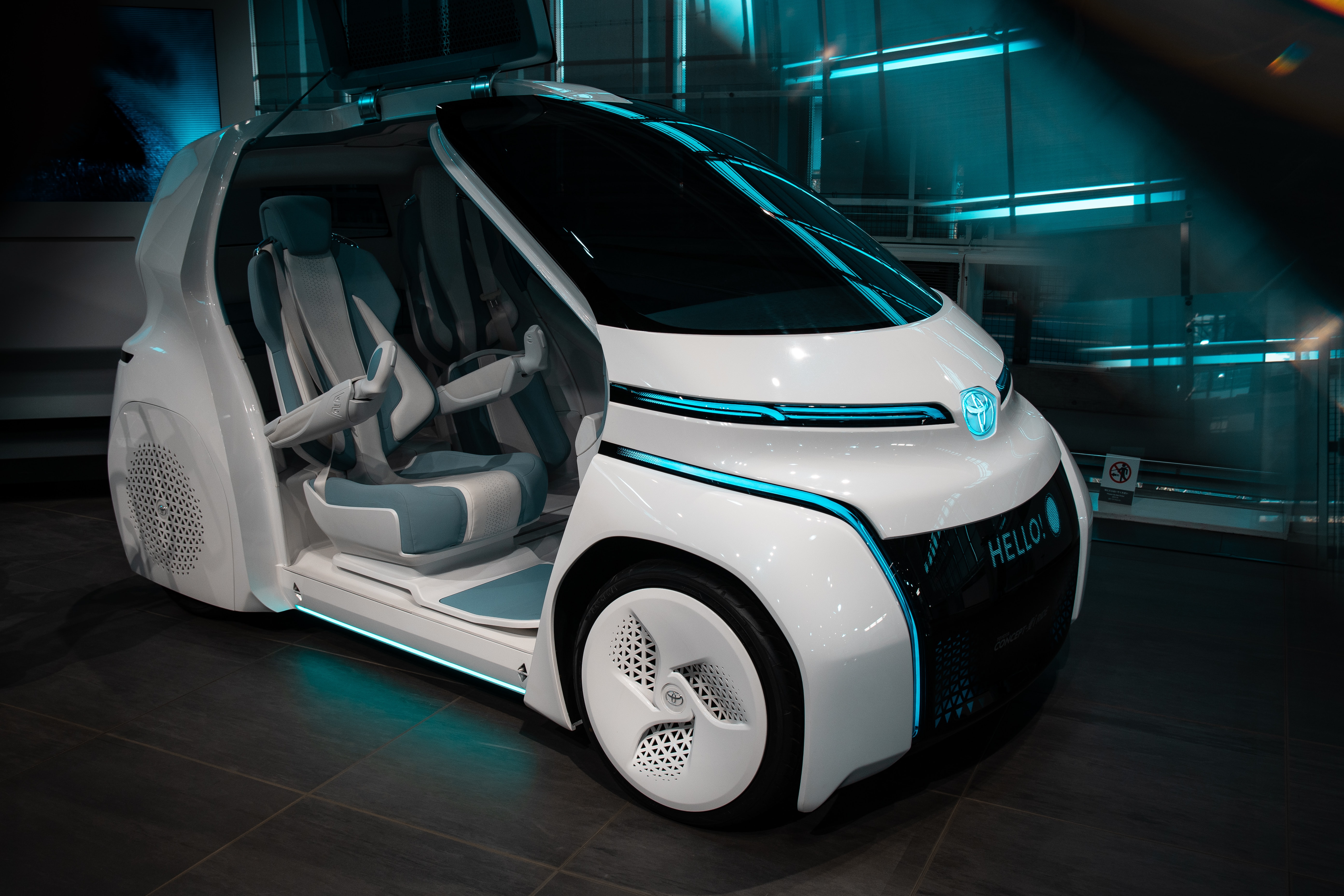 futuristic looking electric car